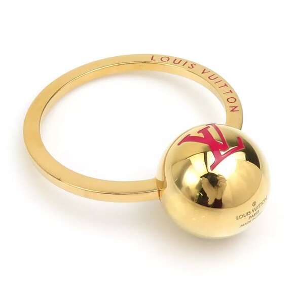 Auth LOUIS VUITTON Key Ring Charm Gold Metal M61018 - r10398g - Picture 1 of 14